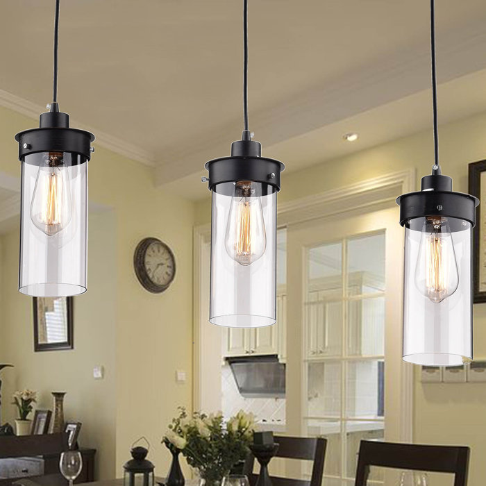 Brayden Studio® Grasston 3 Light Kitchen Island Cylinder Pendant